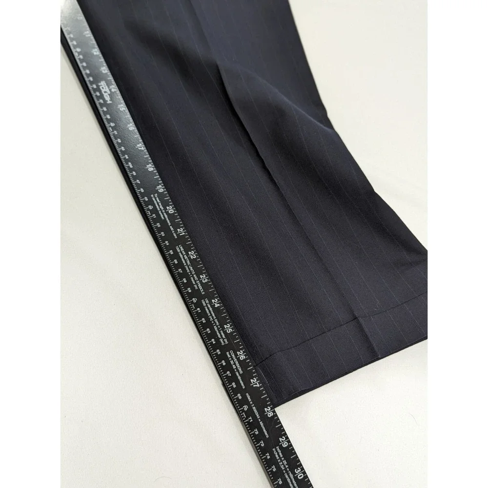 Hart Schaffner‎ Marx Blazer Suit  Wool Dark Navy Blue  Stripe 40R 32x28 2 Piece